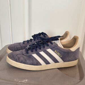 Adidas Gazelle Blue Suede with Cream Stripes